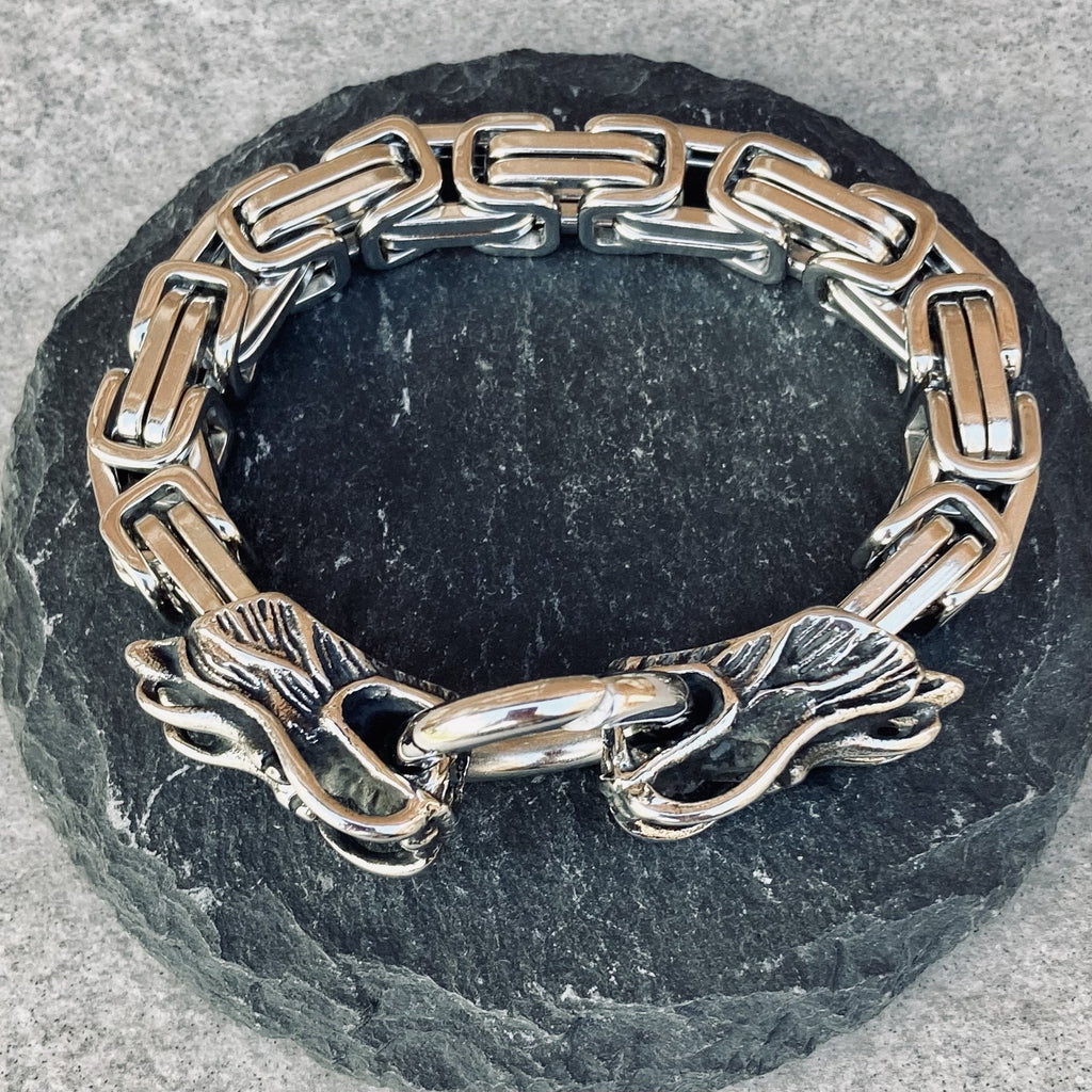 Generic Men's Biker Bracelet Stainless Steel Silver Dragon Head Cuff Bangle  Chain Gifts @ Best Price Online | Jumia Kenya